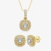 Ever Star (g / Si2-si3) 2 Ct. T.w. Lab Grown White Diamond 10k Or 14k Gold Cushion Jewelry Set In Gold