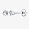 Ever Star (g / Vs2) 1/2 Ct. T.w. Lab Grown White Diamond 14k Gold 4.1mm Round Stud Earrings In Silver