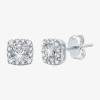 Ever Star (h-i / I1) 1 Ct. T.w. Lab Grown White Diamond 10k White Gold 7.1mm Cushion Stud Earrings In Metallic