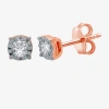 Ever Star (h-i / I1) 1/5 Ct. Lab Grown White Diamond 14k Rose Gold Over Silver 5.3mm Round Stud Earrings In Pink