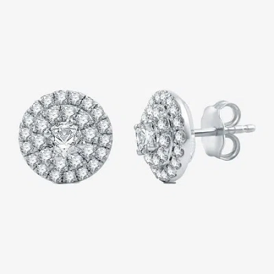 Ever Star (h-i / I1) 2 Ct. T.w. Lab Grown White Diamond 10k White Gold 12.5mm Round Stud Earrings In Metallic