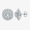 Ever Star (h-i / I1) 2 Ct. T.w. Lab Grown White Diamond 10k White Gold 12.9mm Round Stud Earrings In Metallic