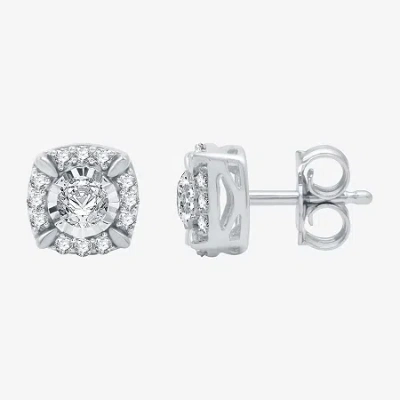 Ever Star (h-i / I1) 5/8 Ct. T.w. Lab Grown White Diamond 10k Gold 8.3mm Stud Earrings In Silver