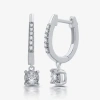 Ever Star (h-i / Si1-i1) Womens 1/2 Ct. T.w. Lab Grown White Diamond 10k White Gold 21mm Round Hoop Earrings In Metallic