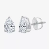 Ever Star (h-i / Si2-i1) 1 Ct. T.w. Lab Grown White Diamond 10k White Gold Pear Stud Earrings In Silver