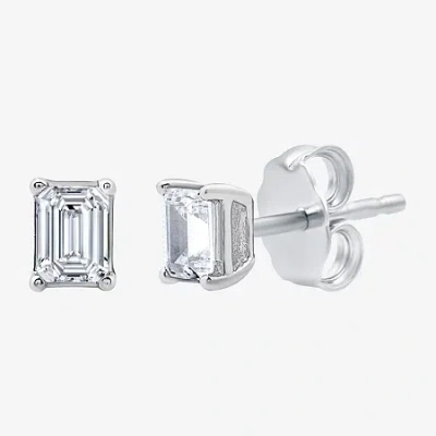 Ever Star (h-i / Si2-i1) 1/2 Ct. T.w. Lab Grown White Diamond 10k White Gold Stud Earrings In Silver