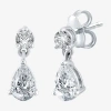 Ever Star (h-i / Si2-i1) Womens 1 Ct. T.w. Lab Grown White Diamond 10k White Gold Pear Drop Earrings In White