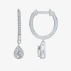 Ever Star (h-i / Si2-i1) Womens 1/2 Ct. T.w. Lab Grown White Diamond 10k White Gold 22.4mm Pear Hoop Earrings In White