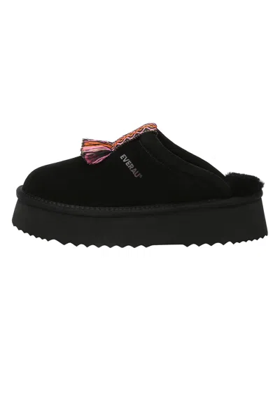 Everau Australia Women's Caspian Platform Slippers In Black