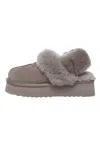 Everau Australia Women's Fantail Leather Slippers With Two Removable Straps In Brown In Gray