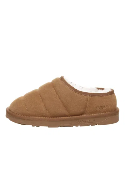 Everau Australia Women's Gold Jaeger Low Ankle Slippers In Chestnut In Brown