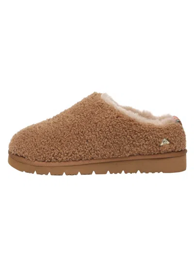 Everau Australia Women's Gold Snipe Plush Ankle Slippers In Chestnut In Brown