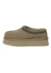 Everau Australia Women's Green Wonga Leather Slippers In Olive In Brown