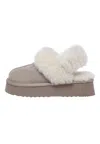 Everau Australia Women's Neutrals Fantail Leather Slippers With Two Removable Straps In Sand In Gray