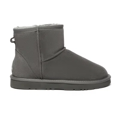 Everau Australia Women Ostrich Leather Short Boots In Grey