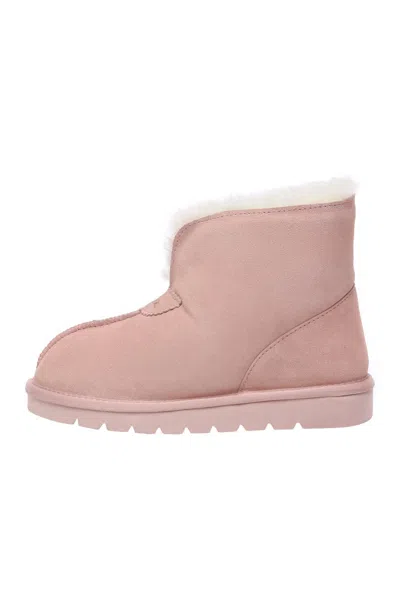 Everau Australia Women's Owl Ankle Boots In Dawn Pink