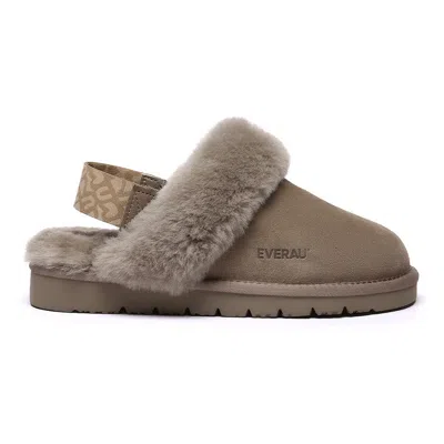 Everau Australia Women Pelican Removable Strap Slingback Slippers In Brown