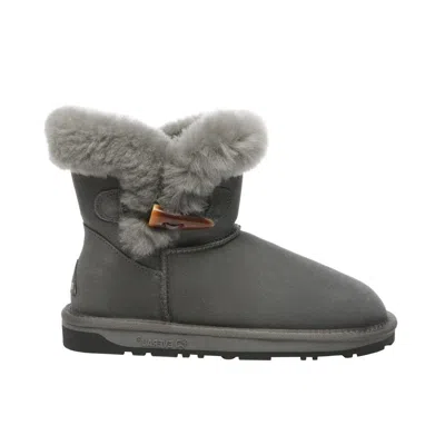 Everau Australia Women Robin Horn Toggle Button Mini Boots In Grey