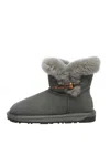 Everau Australia Women Robin Horn Toggle Button Mini Boots In Gray