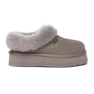 Everau Australia Women Topknot Leather Slippers In Brown