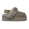 Everau Australia Women Wagtail Removable Strap Platform Slippers In Brown