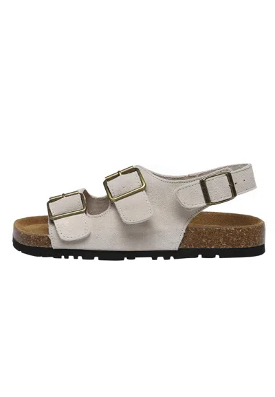 Everau Australia Women's White Flame Leather Sandals In Sand
