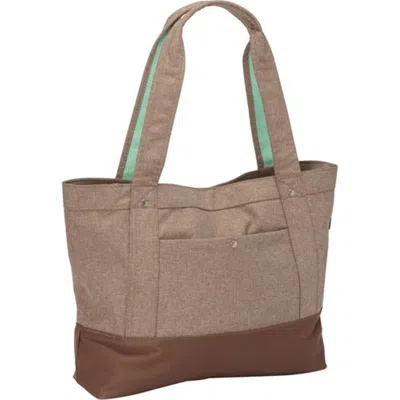 Everest 1002tb-tan-dbrn Stylish Tablet Tote Bag - Tan-dark Brown In Beige