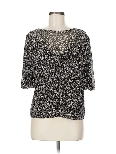 Pre-owned Evereve 3/4 Sleeve Blouse In Black