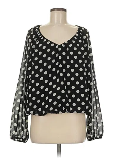 Pre-owned Evereve 3/4 Sleeve Blouse In Black