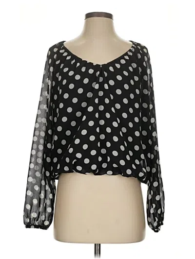 Pre-owned Evereve 3/4 Sleeve Blouse In Black