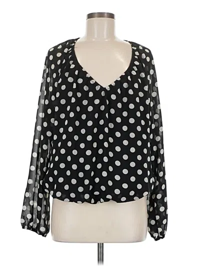 Pre-owned Evereve 3/4 Sleeve Blouse In Black