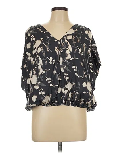 Pre-owned Evereve 3/4 Sleeve Blouse In Black
