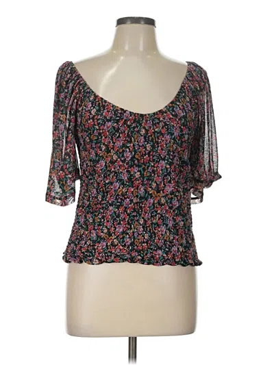 Pre-owned Evereve 3/4 Sleeve Blouse In Black