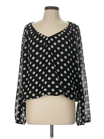 Pre-owned Evereve 3/4 Sleeve Blouse In Black