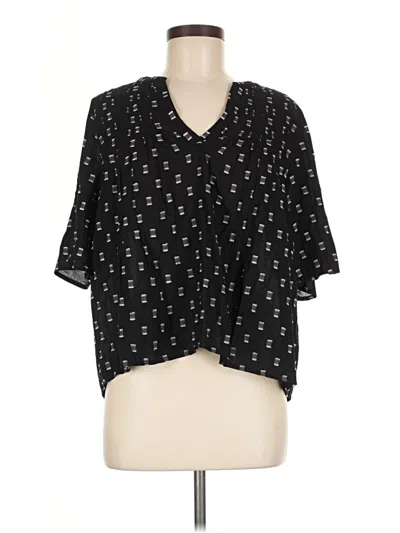 Pre-owned Evereve 3/4 Sleeve Blouse In Black