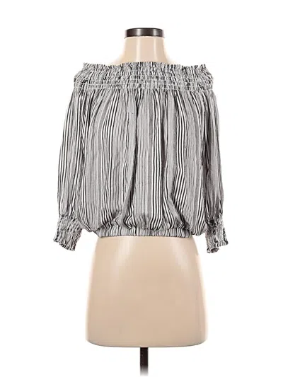 Pre-owned Evereve 3/4 Sleeve Blouse In Gray