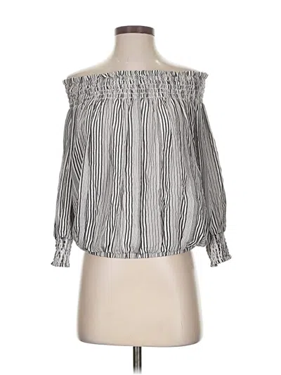 Pre-owned Evereve 3/4 Sleeve Blouse In Gray