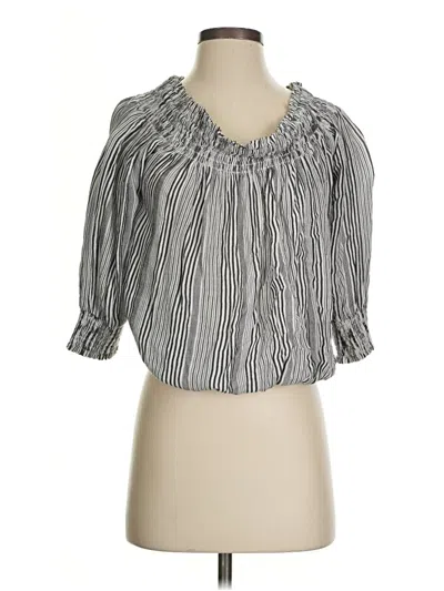 Pre-owned Evereve 3/4 Sleeve Blouse In Gray