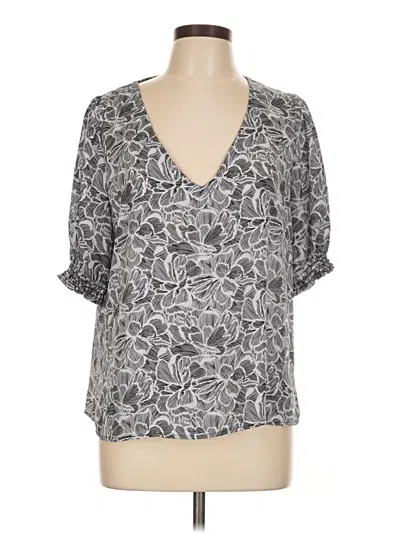 Pre-owned Evereve 3/4 Sleeve Blouse In Gray