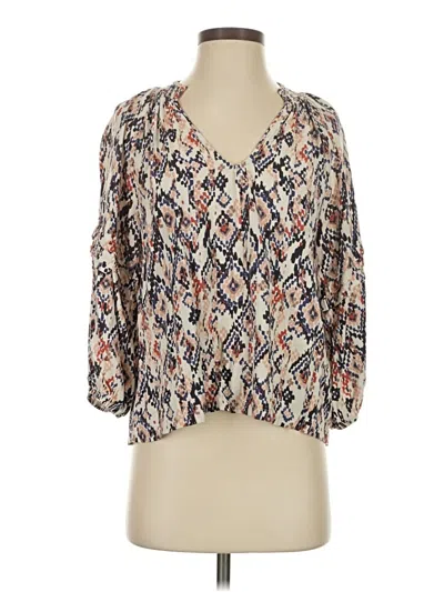 Pre-owned Evereve 3/4 Sleeve Blouse In Ivory