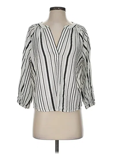 Pre-owned Evereve 3/4 Sleeve Blouse In Ivory