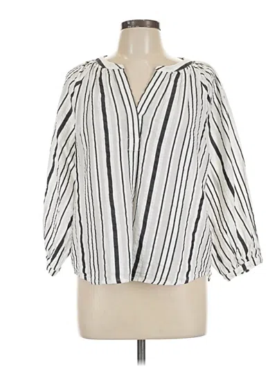 Pre-owned Evereve 3/4 Sleeve Blouse In Ivory