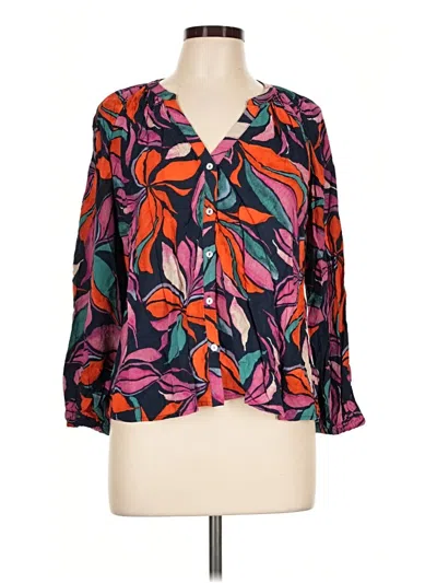 Pre-owned Evereve 3/4 Sleeve Blouse In Orange