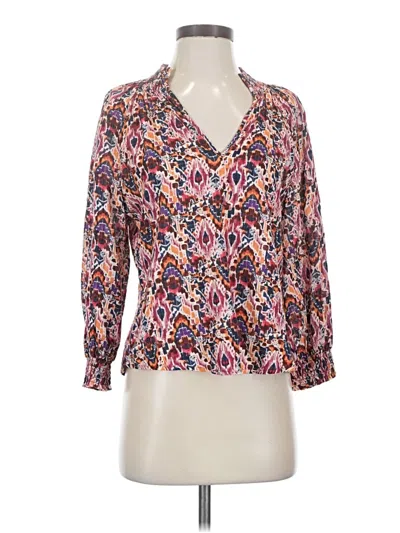 Pre-owned Evereve 3/4 Sleeve Blouse In Pink