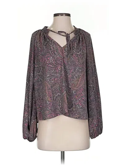 Pre-owned Evereve 3/4 Sleeve Blouse In Purple