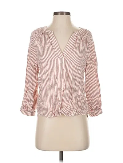 Pre-owned Evereve 3/4 Sleeve Blouse In Red