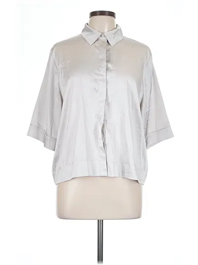 Pre-owned Evereve 3/4 Sleeve Blouse In Silver