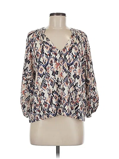 Pre-owned Evereve 3/4 Sleeve Blouse In White