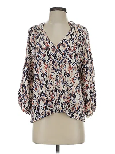 Pre-owned Evereve 3/4 Sleeve Blouse In White