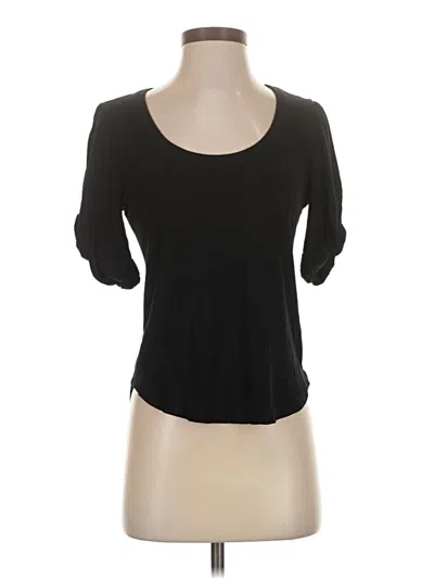 Pre-owned Evereve 3/4 Sleeve Top Black Scoop Neck Tops